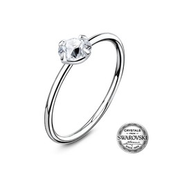 Crystal Clear Silver Nose Ring NSKR-1004